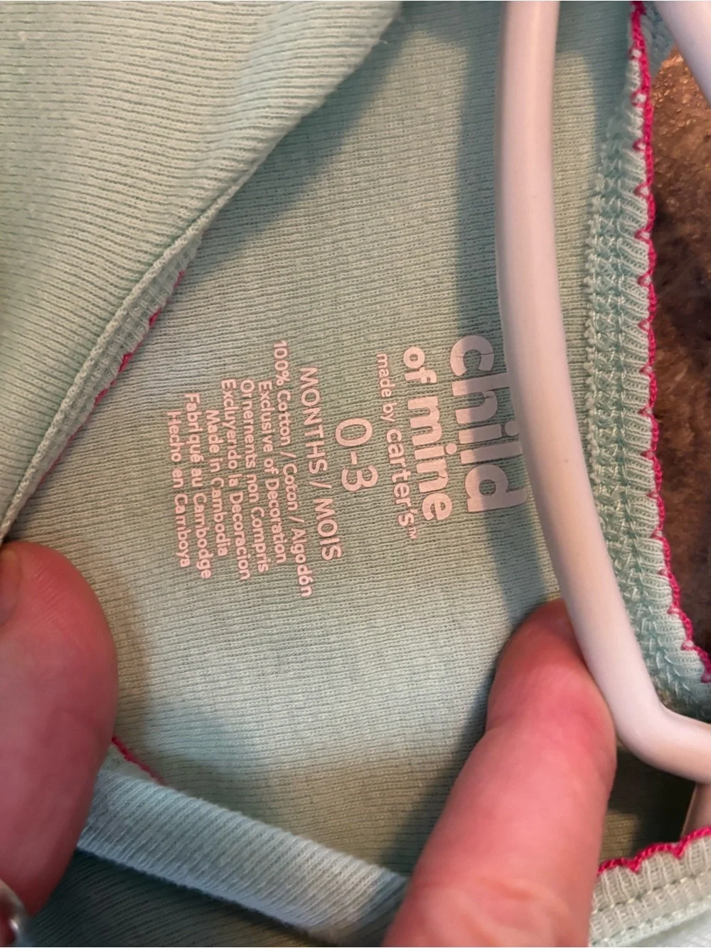 Carter's Light Aqua Bodysuit with‎ Pink Heart